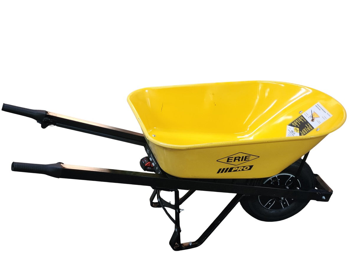 Side view of installed wheelbarrow kit