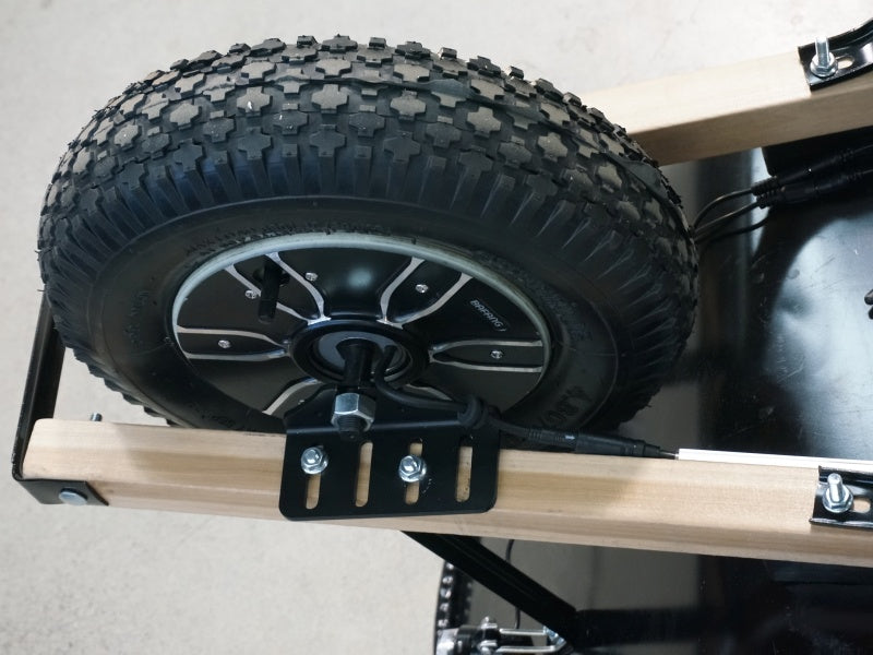 Closeup of motor and mounting bracket